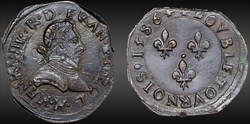 CGKL 52 - Henri III - Double tournois 1586 H La Rochelle