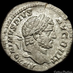 Caracalla (196-217) - Denier - R/ Hercule