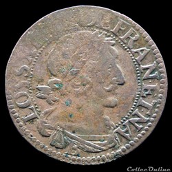 CGKL 432 - Louis XIII - Double tournois 1638 B Rouen