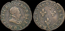 CGKL 118 - Henri III - Double tournois 1586 C Saint-Lô