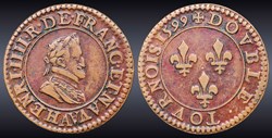 CGKL 222 - Henri IV - Double tournois 1599 A Paris