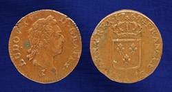 LOUIS XV DIT LE BIEN AIMÉ Sol dit "à la vieille tête" 1768 Paris