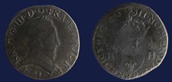 HENRICVS. III. D. G. FRAN. ET. POL. REX /+ SIT. NOMEN. DNI (MG) BENEDICT * 1576