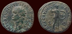 IMP CAES DIVI VESP F DOMITIAN AVG P M / TR P COS VIII DES VIIII P P