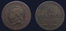 Un centime Dupré, IIe République
