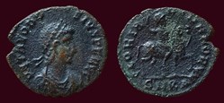 D N THEODOSIVS P F AVG / GLORIA ROMANORVM