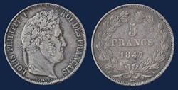 5 francs IIIe type Domard 1847