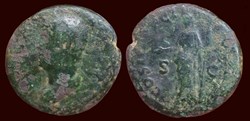 HADRIANVS AVGVSTVS / COS III P P CLEMENTIA AVG