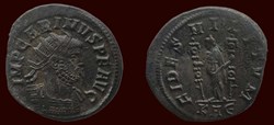 IMP CARINVS P F AVG / FIDES MILITVM