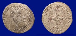 + HENRICVS. 2. DEI. G. FRANCORV. REX (TOUR) / + SIT. NOMEN. DNI (MM) BENEDICTVM. 1551 (TOUR)