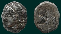 Litra du trésor d'Auriol à la tête d'Athéna