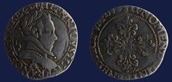 HENRICVS. III. D. G. FRANC. ET. POL. REX / SIT. NOMEN. DOMINI. BENEDICTVM. 1588