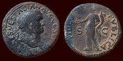 IMP. CAES. VESPASIAN. AVG. COS. VIII. P. P. / FIDES PVBLICA