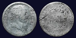 Demi-franc Napoléon Ier tête laurée, République française