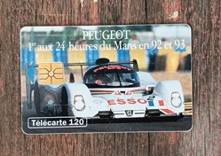 Télécarte Peugeot aux 24 heures du Mans 92 et 93