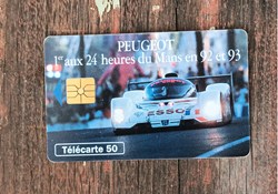Télécarte Peugeot aux 24 heures du Mans 92 et 93