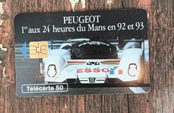 Télécarte Peugeot aux 24 heures du Mans 92 et 93