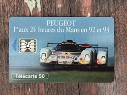 Télécarte Peugeot aux 24 heures du Mans 92 et 93