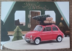 Carte Postale Merry Christmas Fiat 500