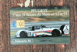 Télécarte Peugeot aux 24 heures du Mans 92 et 93