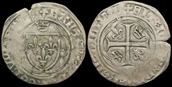 1483-1498 Charles VIII, Blanc à la couronne, Bourges