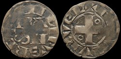 1180-1223 Philippe II, denier Parisis, Montreuil-sur-Mer
