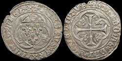 1422-1461 Charles VII, Blanc à la couronne, Bourges, 4ème émission