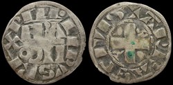 1180-1223 Philippe II, denier parisis, Arras, 2ème type