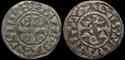 1137-1180 Louis VII, denier de Mantes, 1er type