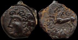 Bituriges Cubes, bronze ISVNIS aux trois annelets pointés