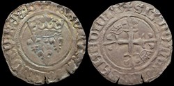 1418-1422 Dauphin Charles régent, gros dit "florette", Bourges, 6ème émission
