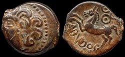 Bituriges Cubes, bronze ABVDOS aux trois annelets pointés