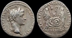 Empire, Auguste, Caius et Lucius, denier de Lyon