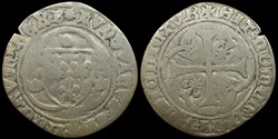 1461-1483 Louis XI, Blanc à la couronne, Bourges, 1ère émission