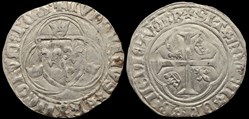 1461-1483 Louis XI, Blanc à la couronne, Bourges, 1ère émission
