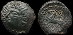 Bituriges Cubes, bronze ABVDOS aux trois annelets pointés