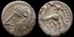 Bituriges Cubes, denier (quinaire) au sanglier et à la croisette