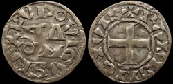 1137-1180 Louis VII, denier de Paris, 3ème type