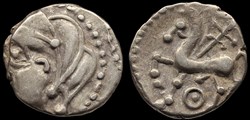 Bituriges Cubes, denier (quinaire) au rameau et à l’annelet pointé
