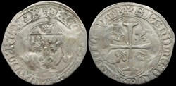 1422-1461 Charles VII, Blanc à la couronne, Bourges, 1ère émission