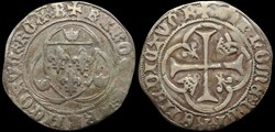 1422-1461 Charles VII, Blanc à la couronne, Bourges, 4ème émission
