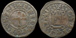 1180-1223 Philippe II, denier tournois, Saint-Martin de Tours