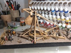 Diorama 1/72, Trébuchet et chevaliers