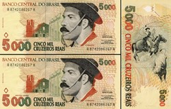 BRÉSIL - PICK 241 - 5000 CRUZEIROS REAIS - 1993