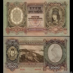 HONGRIE - PICK 116 - 1000 PENGO - 1943