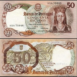 PORTUGAL - PICK 168 a 1 - 50 ESCUDOS - 1964
