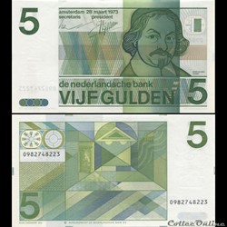 PAYS-BAS - PICK 095 a - 5 GULDEN - 1973
