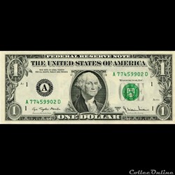 A- 1$ Federal Reserve Notes - Small Size 1977A Series
