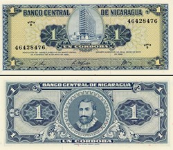 NICARAGUA - PICK 115a  - 1 CORDOBA - 1968