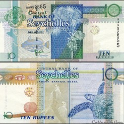 SEYCHELLES - PICK 36 A - 10 ROUPIES SEYCHELLOISES - 1998